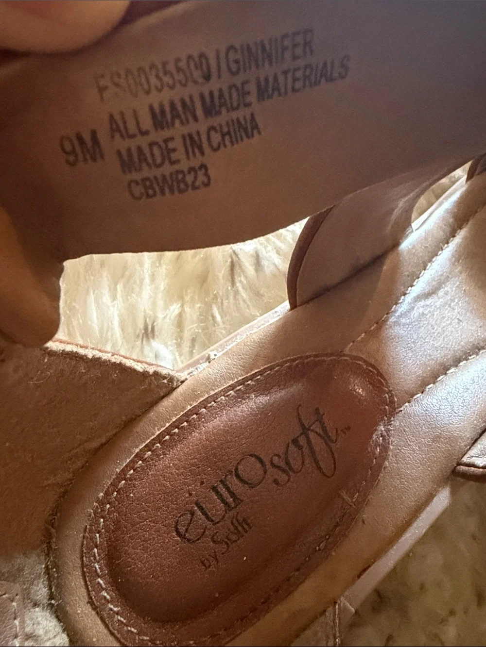 Eurosoft by Sofft Women's Ginnifer low wedge soft slip in dressy brown Sandals 9